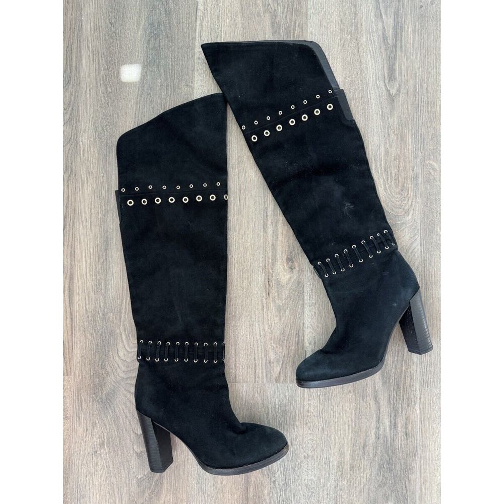 Rebecca Minkoff Boots Womens 8.5 Black Kid Suede Bardot Western